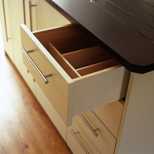 Hardwood cutlery drawer.

